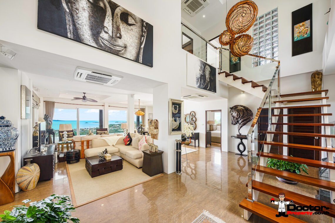 5 Bedroom Villa with Sea View – Bophut, Koh Samui – For Sale